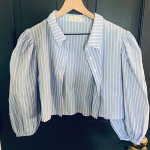 Choosy cropped puff sleeve top